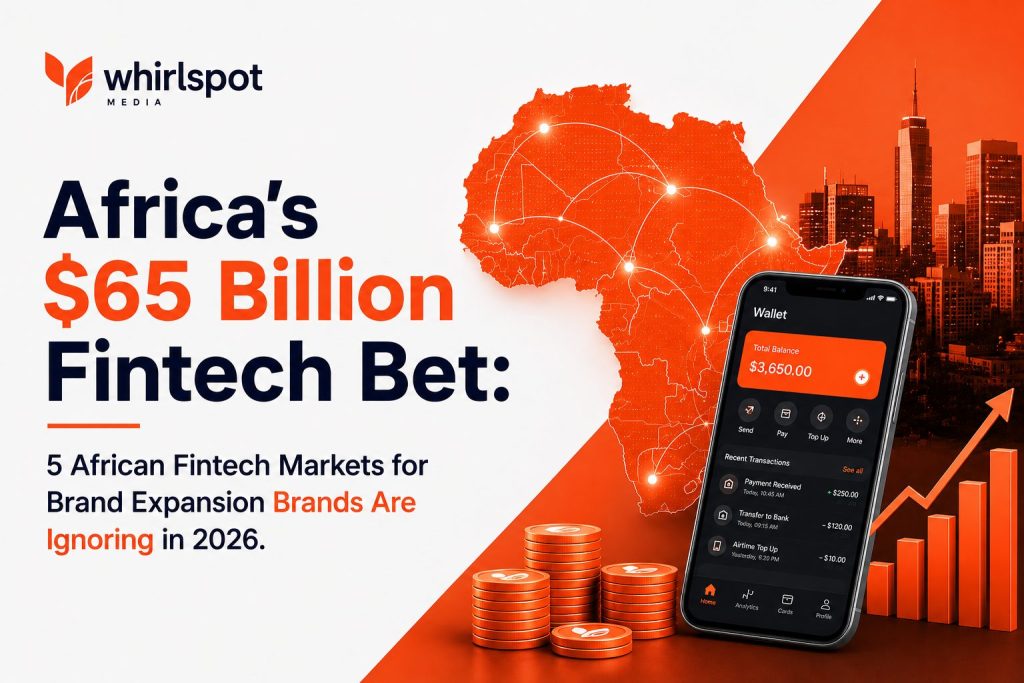 Map showing 5 African fintech markets for brand expansion in 2026 including Egypt, Rwanda, Ghana, Ivory Coast and Ethiopia