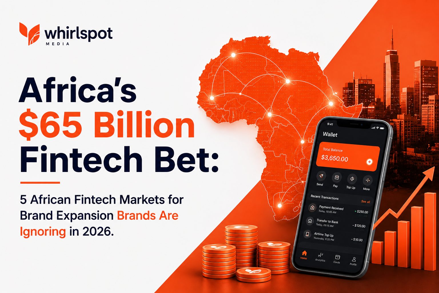 Map showing 5 African fintech markets for brand expansion in 2026 including Egypt, Rwanda, Ghana, Ivory Coast and Ethiopia